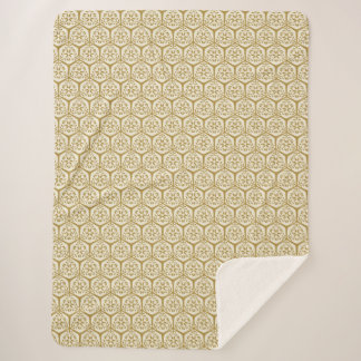Gilded Garden Lattice -Harvest Gold Sherpa Blanket