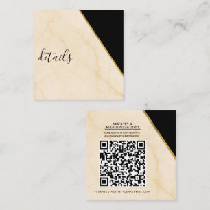 Gilded Geometry Luxe Ivory & Gold Marble Details Square Business Card