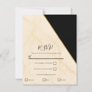 Gilded Geometry Luxe Ivory & Gold Marble RSVP Invitation