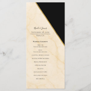 Gilded Geometry Luxe Ivory & Gold Marble Wedding  Menu