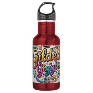 Gilded Giggles – Luxe Humour Typography T-Shirt 532 Ml Water Bottle