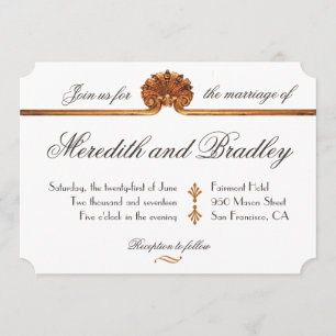 Gilded Glamour Wedding Art Deco Gold Invite