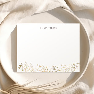 Gilded gold botanical personalised Stationery Card