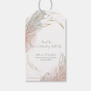 Gilded Gold Sage & Blush Botanical Wedding  Gift Tags