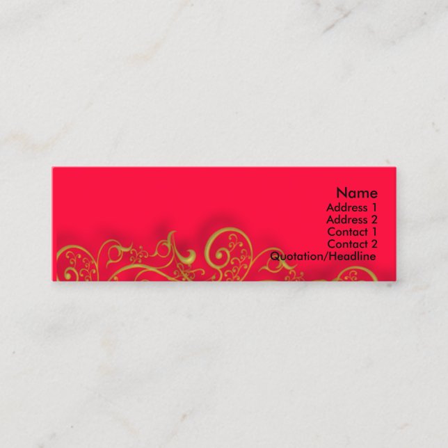 gilded gold swirls DIY background colour Mini Business Card (Front)
