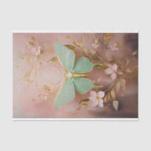 Gilded Gorgeous Luna Moth on Dusty Pink, Formals Tissue Paper