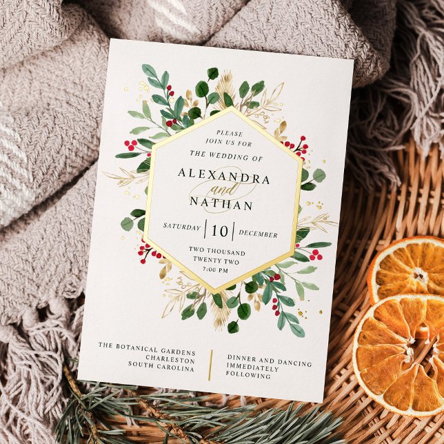Gilded Greenery on White | Christmas Wedding (Creator Uploaded)