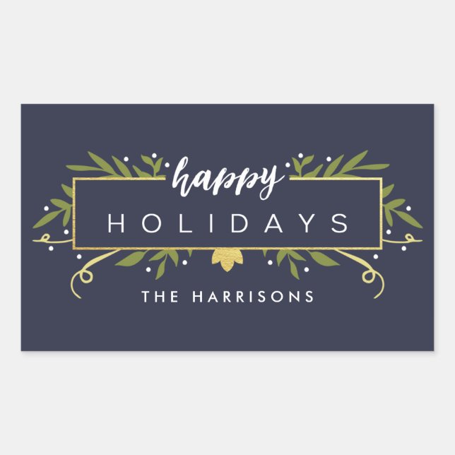 Gilded Holiday Personalised Stickers (Front)