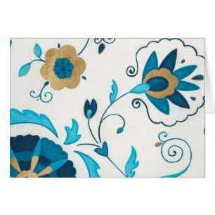 Gilded Indigo Flowers with White Background