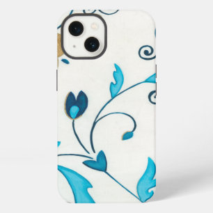 Gilded Indigo Flowers with White Background iPhone 13 Case