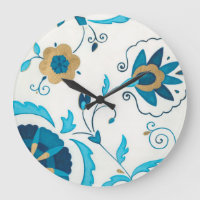 Gilded Indigo Flowers with White Background