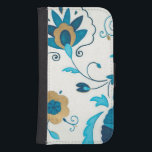 Gilded Indigo Flowers with White Background Samsung S4 Wallet Case<br><div class="desc">An Erica J. Vess original,  gilded indigo flowers rest on a white background. A simple,  subtle painting that anyone would love to receive as a gift!</div>