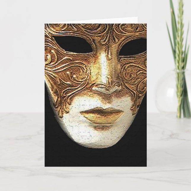 Gilded Mask Greeting Card (Front)