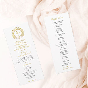 Gilded Monogram Wedding Programme