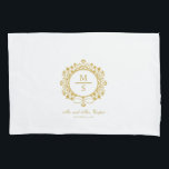 Gilded Monogram Wedding White and gold Pillowcase<br><div class="desc">Gilded Monogram Wedding White and gold pillow case</div>