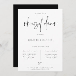 Gilded Moon Modern Script Rehearsal Dinner Announcement