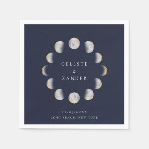 Gilded Moon Phases Napkin