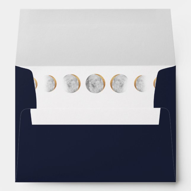 Gilded Moon Phases Return Address Envelope (Back (Bottom))