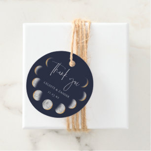 Gilded Moon Phases Wedding Thank You Favour Tags