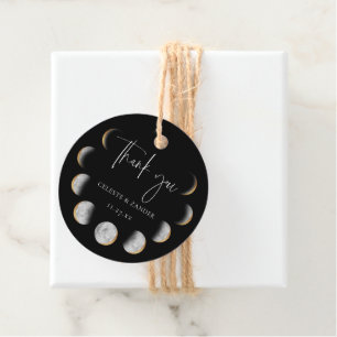 Gilded Moon Phases Wedding Thank You Favour Tags
