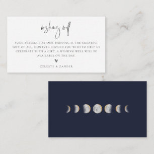 Gilded Moon Phases Wedding Wishing Well Enclosure Card