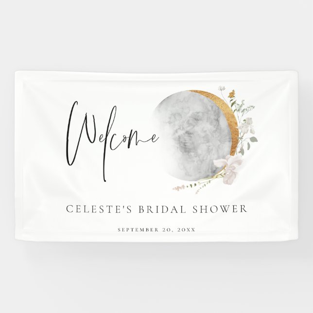 Gilded Moon Wildflower Welcome Party  Banner (Horizontal)