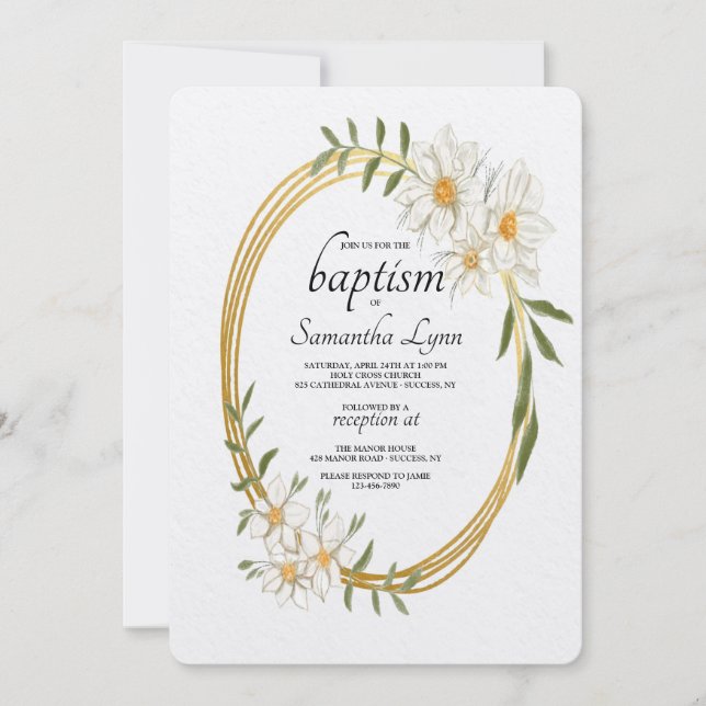 Gilded Oval Invitation (Front)