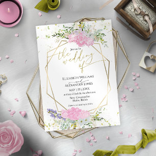 Gilded Pastel Colour Wildflower Spring Wedding Invitation