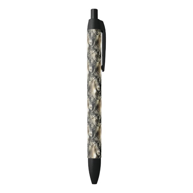 Gilded Pearls Black Ink Pen (Bottom (Vertical))