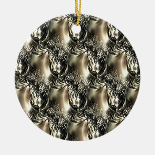 Gilded Pearls Ceramic Tree Decoration (Front)
