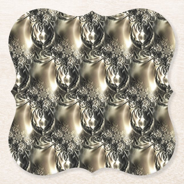Gilded Pearls Paper Coaster (Front)