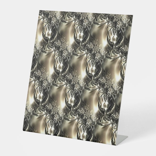 Gilded Pearls Pedestal Sign (Front)