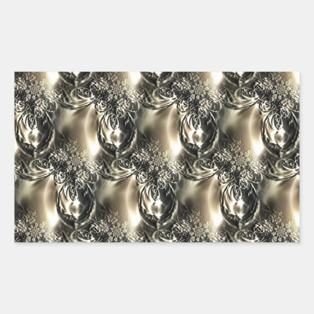 Gilded Pearls Rectangular Sticker (Front)