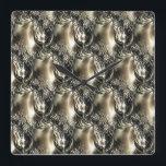 Gilded Pearls Square Wall Clock<br><div class="desc">Follow my product page on Instagram @MRNStudiosPOD.</div>