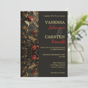 Gilded Rose's Wedding Invitation