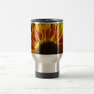 Gilded Rosy Sunflower Travel Mug