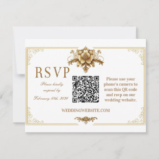 Gilded Royal RSVP QR code Card