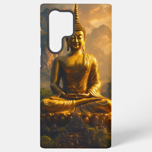 Gilded Seated Buddha Under a Sunset Sky Samsung Galaxy Case