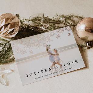 Gilded Snow   Photo Foil Holiday Card