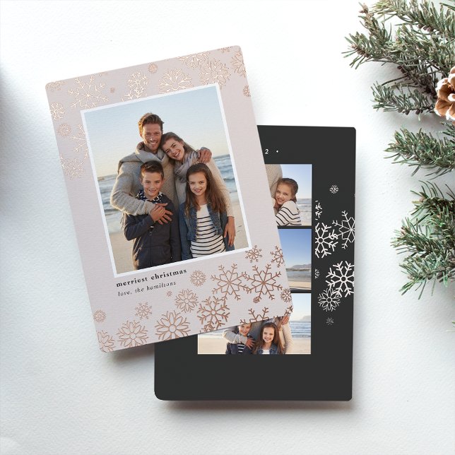 Gilded Snow | Photo Foil Holiday Card (Creator Uploaded)