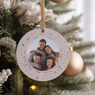 Gilded Stars   Holiday Photo Ceramic Tree Decoration