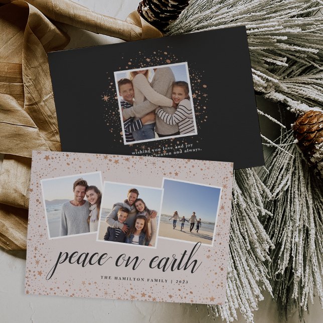 Gilded Stars | Holiday Photo Collage Card (Creator Uploaded)
