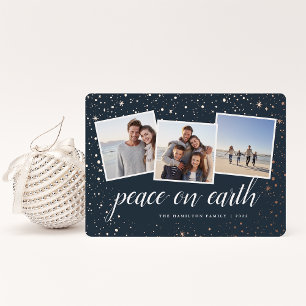 Gilded Stars   Photo Collage Foil Holiday Card