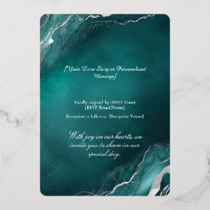 Gilded Teal Elegance Wedding Invitation