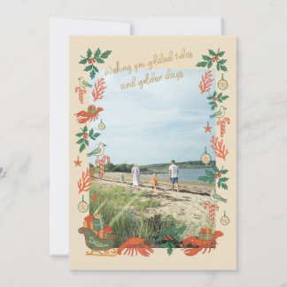 Gilded Tides Coastal Christmas Photo Card