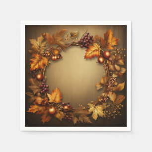 Gilded Treasures of Fall: Wreath Harvest Napkin