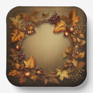 Gilded Treasures of Fall: Wreath Harvest Paper Plate