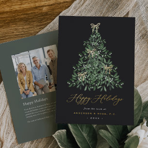 Gilded Tree Double Sided Corporate Foil Holiday Card