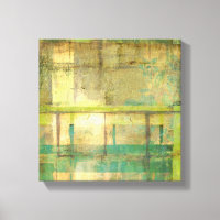 Gilded Turquoise and Green Abstract Painting