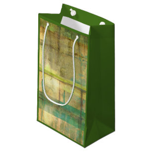 Gilded Turquoise and Green Abstract Painting Small Gift Bag